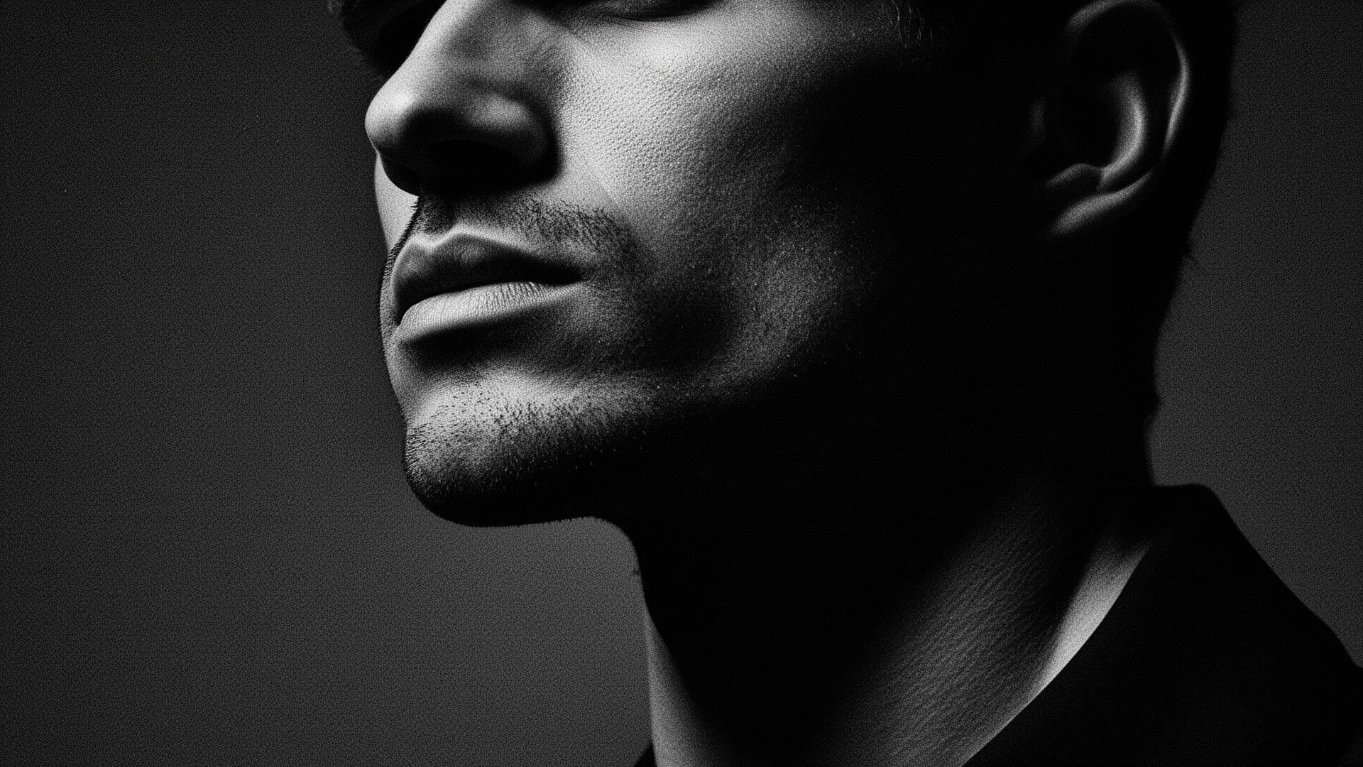 Man using ASCEND gua sha tool for a sharper, more defined jawline